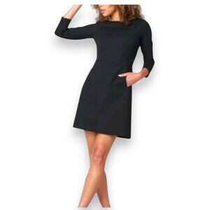 Spanx The Perfect Shift Dress Premium Stretch Ponte XL Zipper Cuff Jet Black